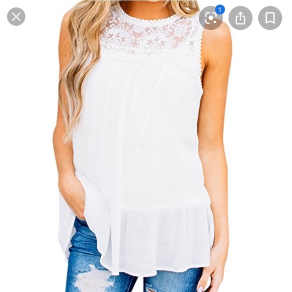 POL cream sleeveless boutique top - Picture 2 of 2